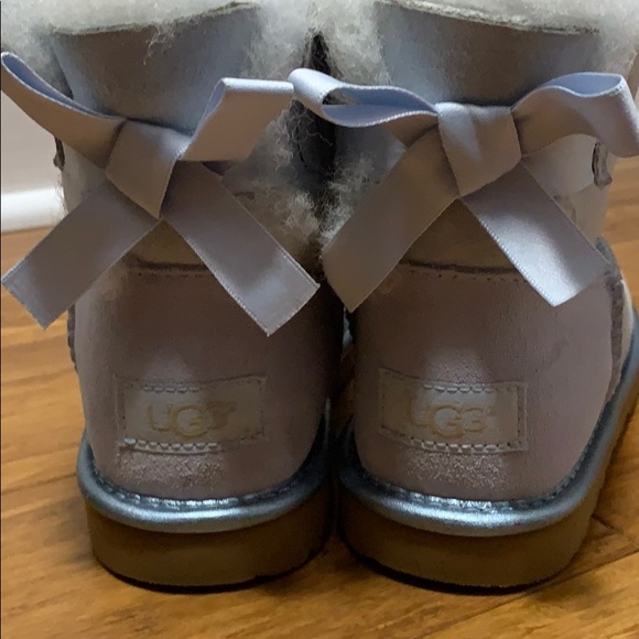 Light Blue Mini Bailey Bow II Uggs - Picture 4 of 7
